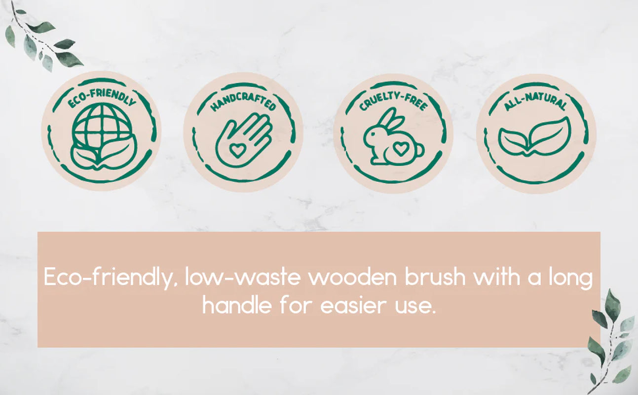 Eco-Friendly Boar Bristle Bath & Massage Brush – Dual-Purpose Wooden Brush with Long Handle