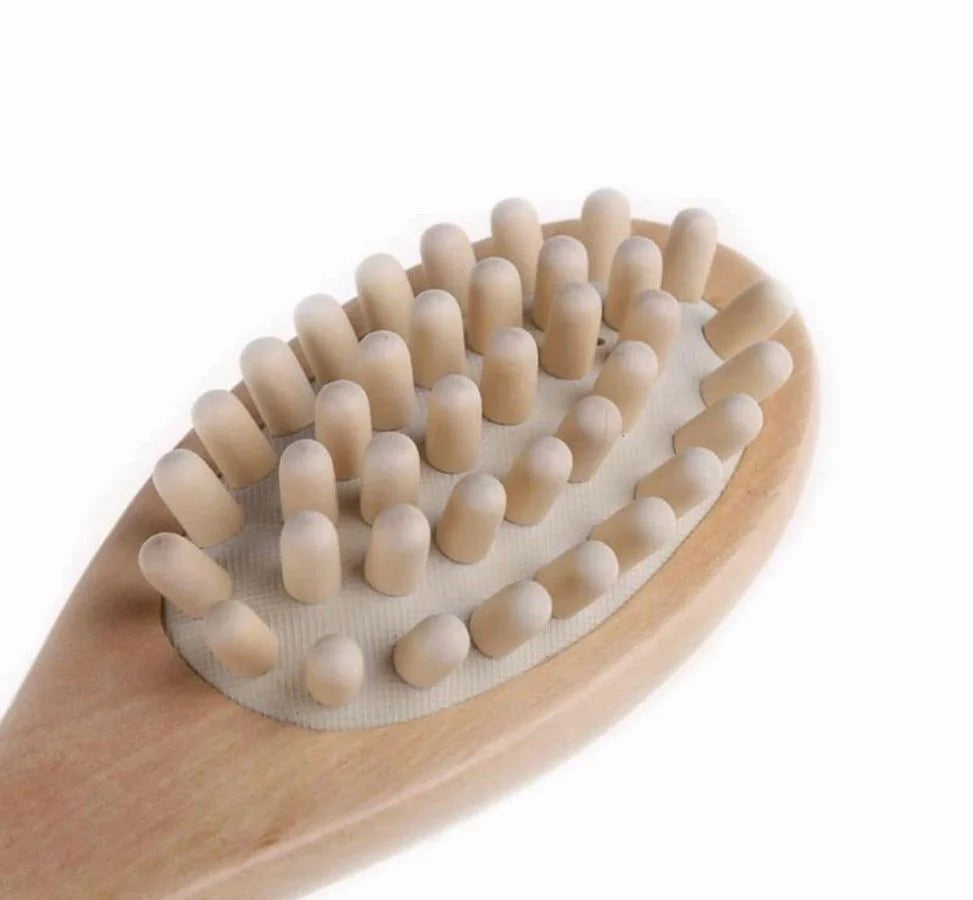 Eco-Friendly Boar Bristle Bath & Massage Brush – Dual-Purpose Wooden Brush with Long Handle