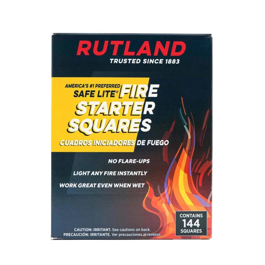 Effortless Fire Starting with Eco-Friendly Rutland Safe Lite Fire Starter Squares - 144 Pack