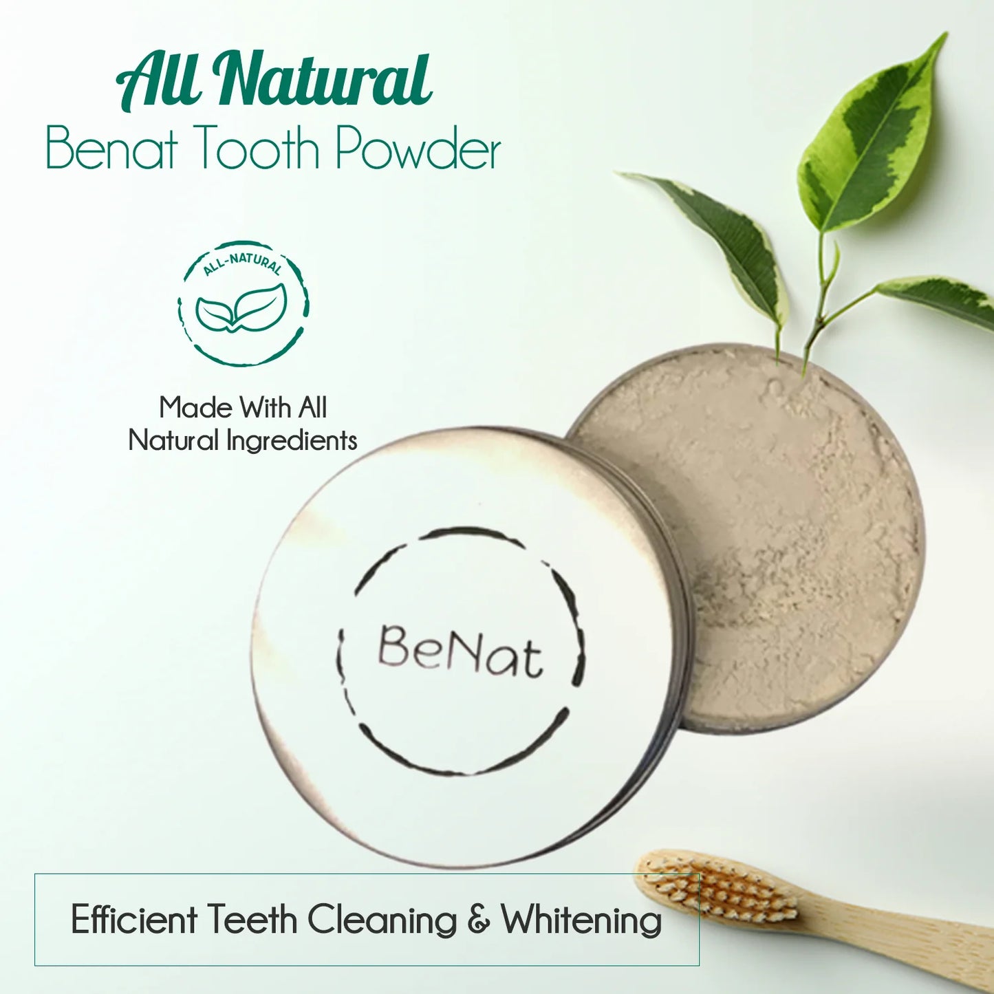 Natural Toothpowder for Whiter & Stronger Teeth | Safe for Kids, Fluoride-Free & Eco-Friendly