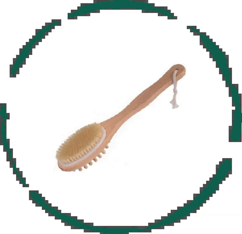 Eco-Friendly Boar Bristle Bath & Massage Brush – Dual-Purpose Wooden Brush with Long Handle