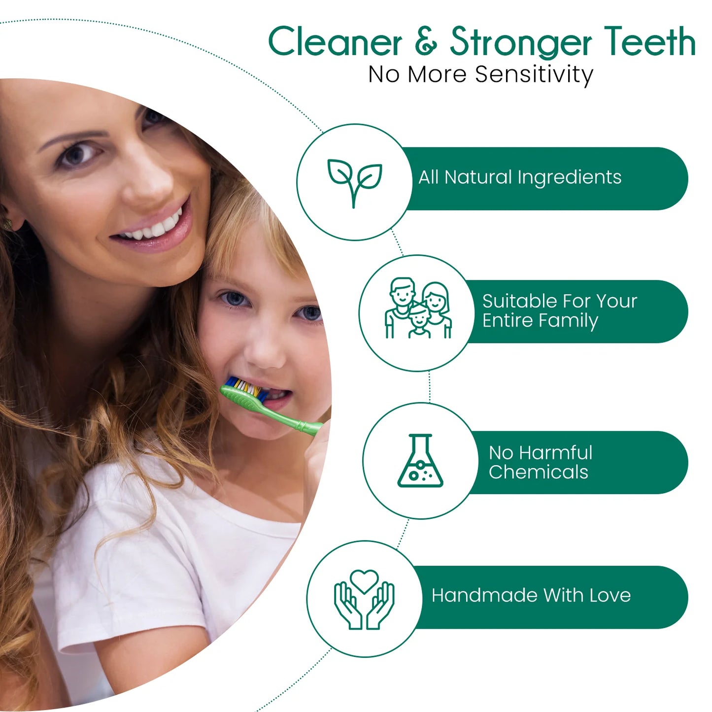 Natural Toothpowder for Whiter & Stronger Teeth | Safe for Kids, Fluoride-Free & Eco-Friendly