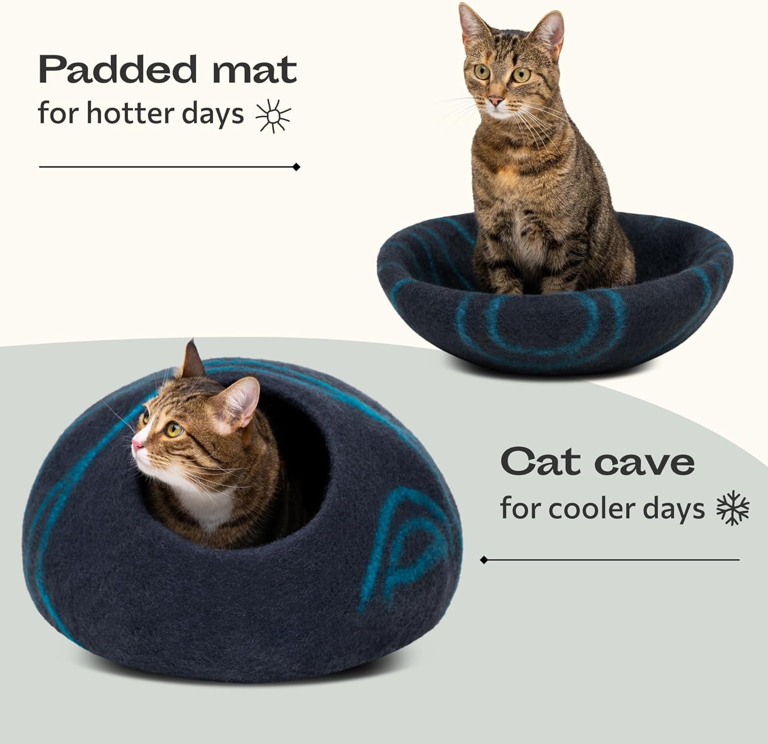 Eco-Friendly Cat Cave: Handcrafted Merino Wool Hideaway – Cozy, Stylish, and Perfect for Every Cat!