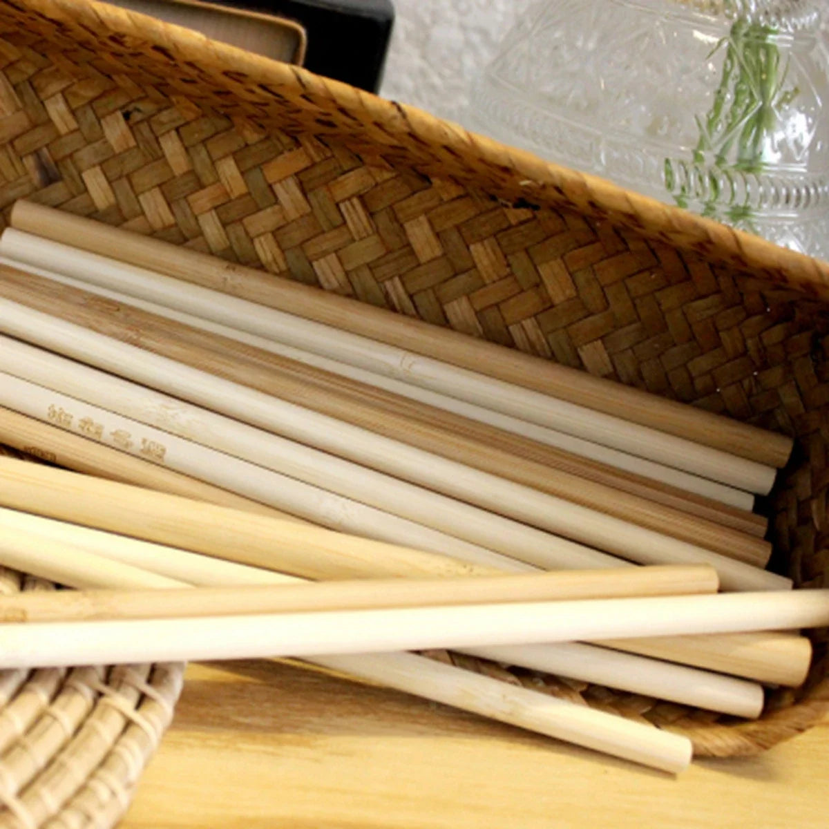 Sustainable Reusable Bamboo Straws – 10 Pcs Eco-Friendly Biodegradable Straws with Cleaning Brushes – Perfect for Cocktails, Milkshakes, and Cold Drinks