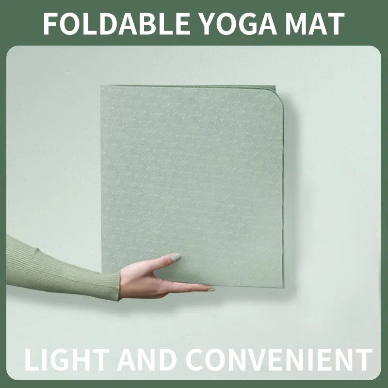 Foldable & Portable Non-Slip TPE Yoga Mat - 6mm Eco-Friendly Mat for Yoga, Pilates, & Fitness Workouts