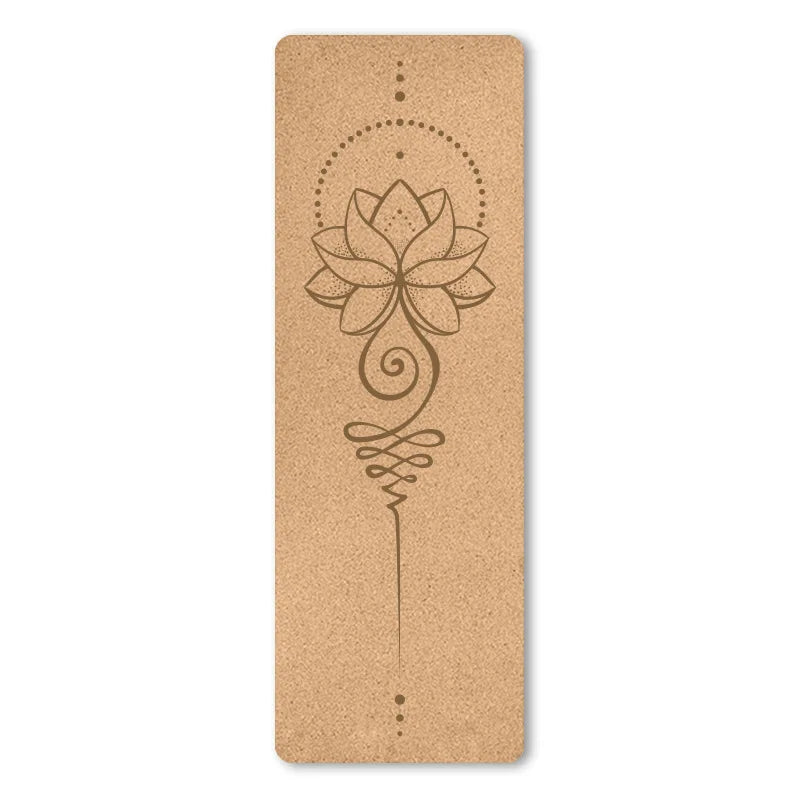 4mm Eco-Friendly Non-Slip Cork TPE Yoga Mat - Sweat Absorbing, Pilates & Fitness Pad with Carry Bag