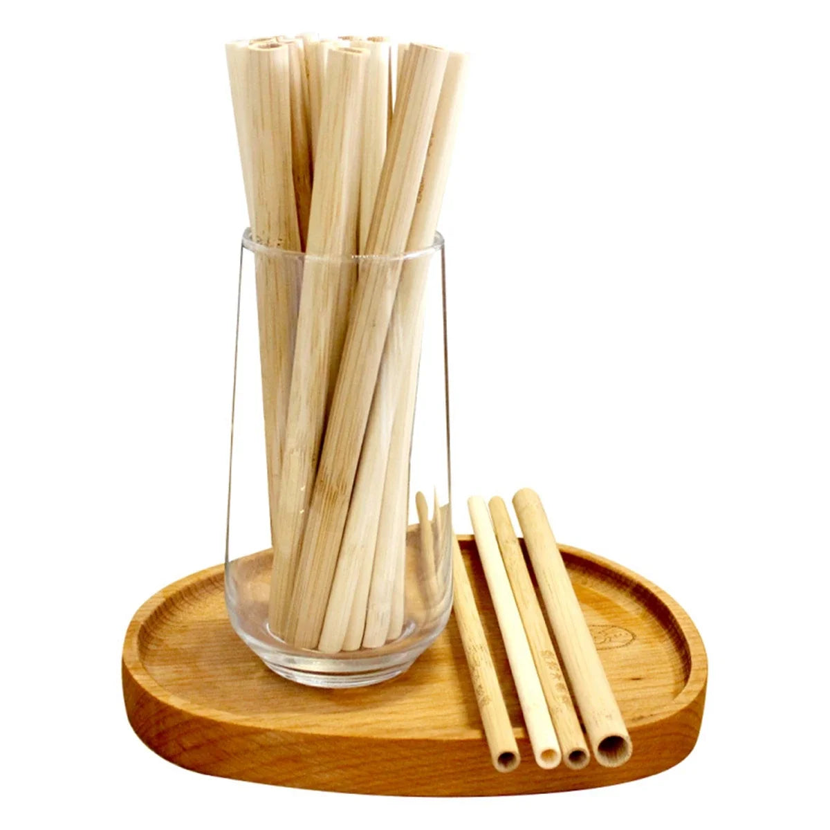 Sustainable Reusable Bamboo Straws – 10 Pcs Eco-Friendly Biodegradable Straws with Cleaning Brushes – Perfect for Cocktails, Milkshakes, and Cold Drinks